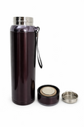 Metallic Maroon Thermos with Tea Infuser
