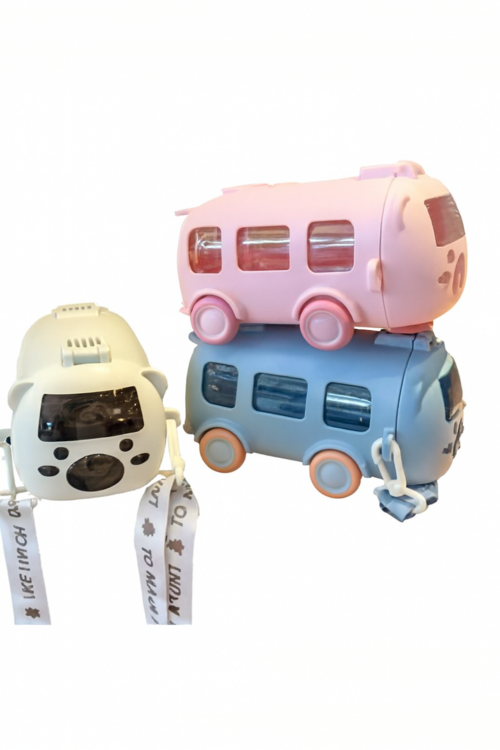 Cute Animal Bus Water Bottle with Strap