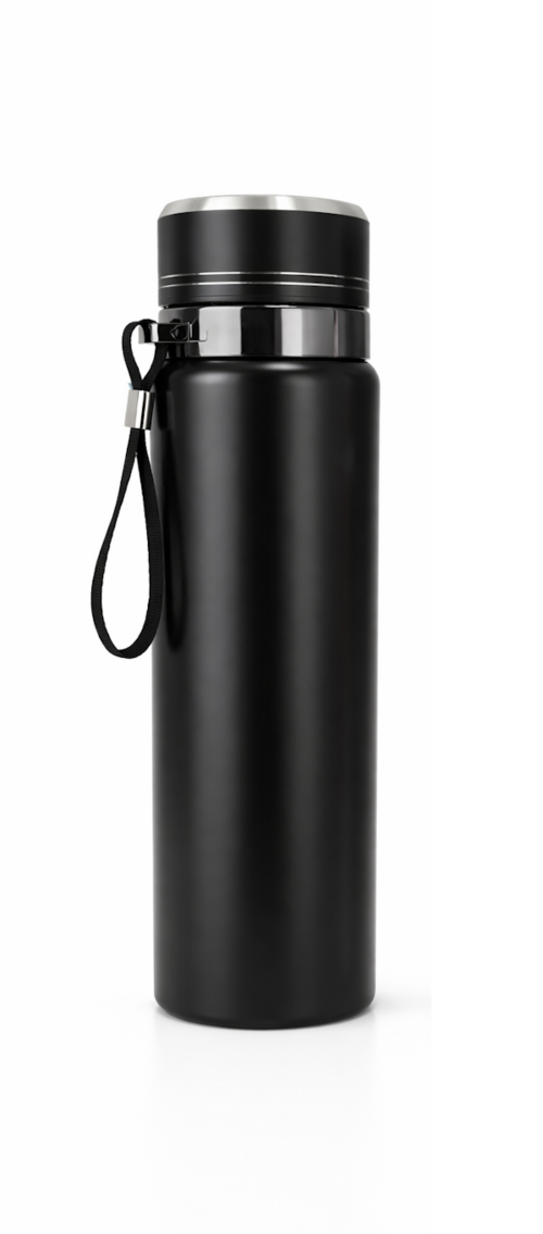 Sleek Matte Black Insulated Water Bottle